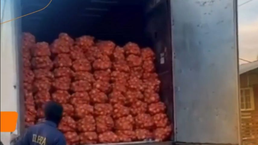 Aduanas retiene cargamento de cebolla sin documentación.