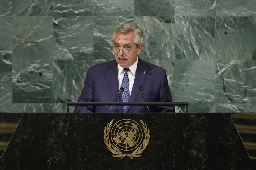 El presidente argentino Alberto Fernández pidió a la Asamblea General no ignorar “las señales de alerta que hay en el planeta”.