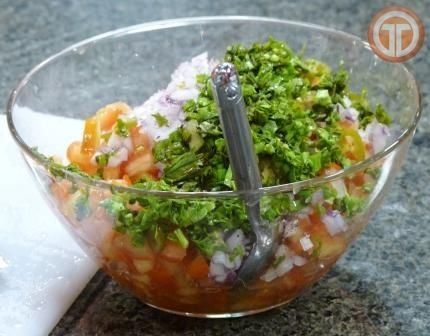 Fajitas de falda con pico de gallo