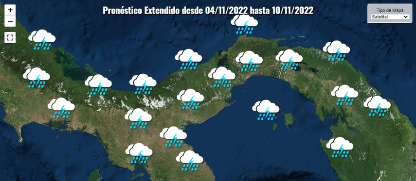 Pronóstico del Tiempo para la tarde en Panamá, hoy 5 de noviembre del 2022 
