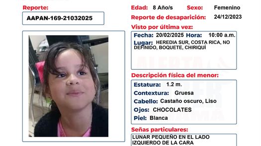 Activan Alerta Amber por desaparición de la menor Kai Lia Martínez Campo de 8 años