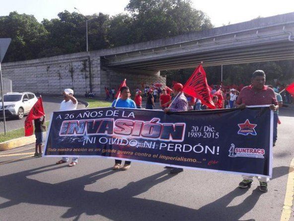 Frenadeso marcha en Clayton por 26 años de la invasión a Panamá
