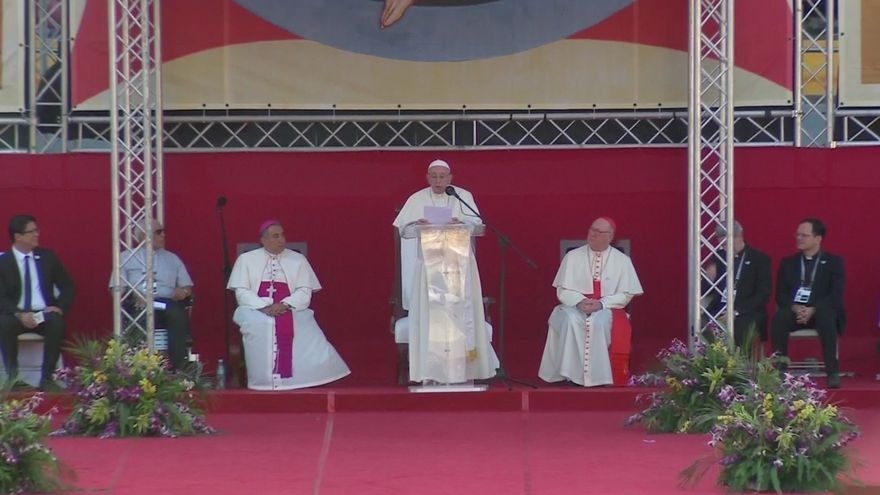 Encuentro del Papa con voluntarios de la JMJ Panamá 2019
