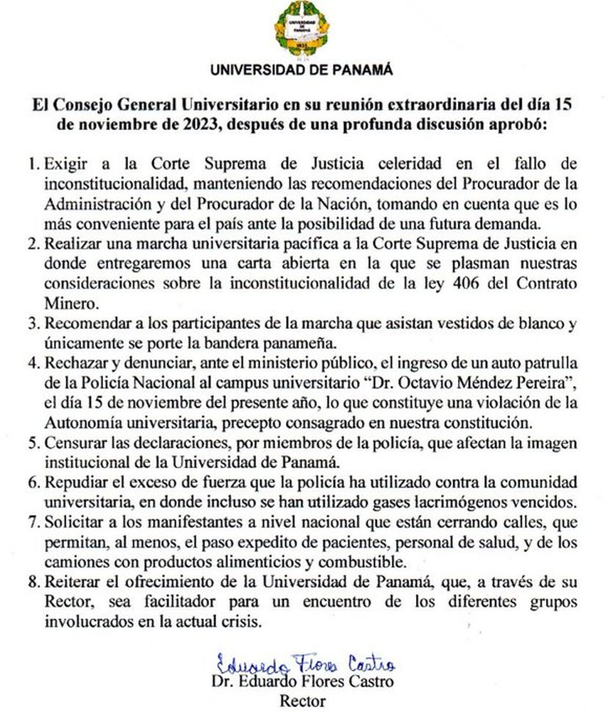Puntos dialogados por el Consejo General Universitario en sesión extraordinaria Puntos dialogados por el Consejo General Universitario en sesión extraordinaria 