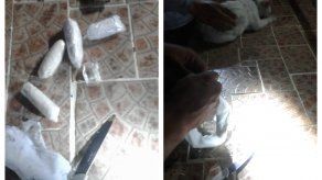 El animal tenía una tela amarrada al cuello que mantenía dos envoltorio.