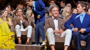 En la imágen Olivia Wilde, Chris Pine y Harry Style.