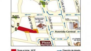 MOP anuncia trabajos en Ave. Central a partir del lunes 9 de septiembre