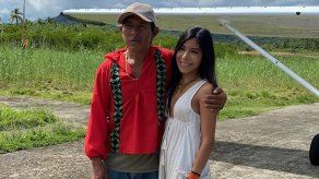 Ana Blanco junto a su padre biológico.&nbsp;