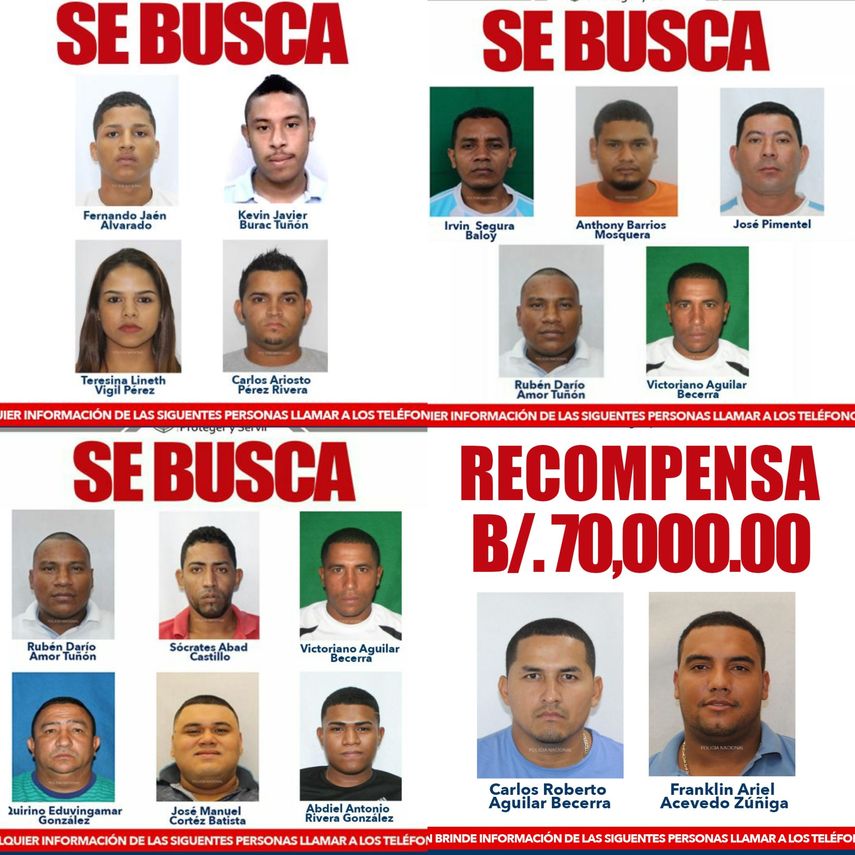 Policía Nacional ofrece recompensa por información que permita la captura de estas personas.