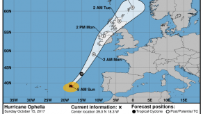 El huracán Ophelia enfila a Irlanda y luego al Reino Unido