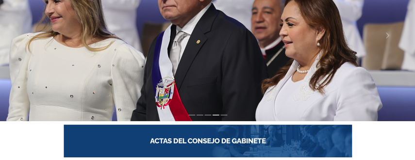 Pestaña de las Actas del Consejo de Gabinete ubicada en el portal web de la presidencia. Pestaña de las Actas del Consejo de Gabinete ubicada en el portal web de la presidencia.