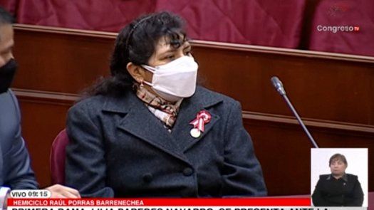 Primera dama de Perú comparece ante el Congreso sin responder preguntas