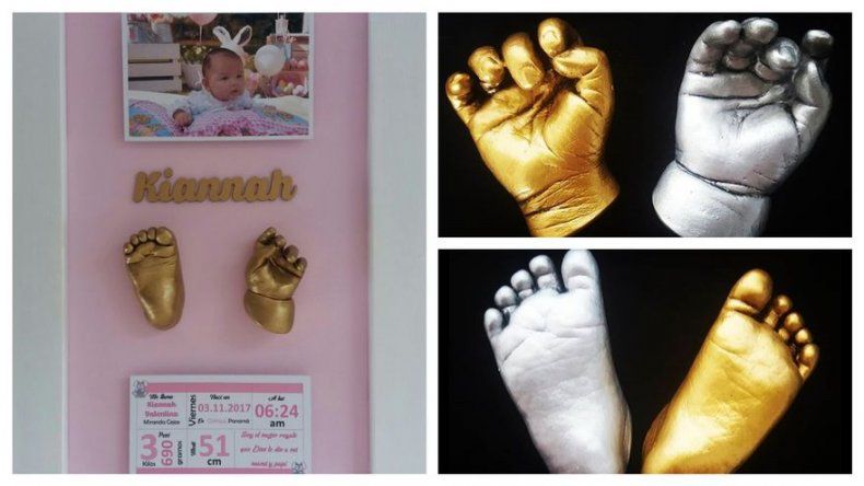 Kit de marco de fotos de huellas y huellas de manos de bebé recién nacido  recuerdo de bebé