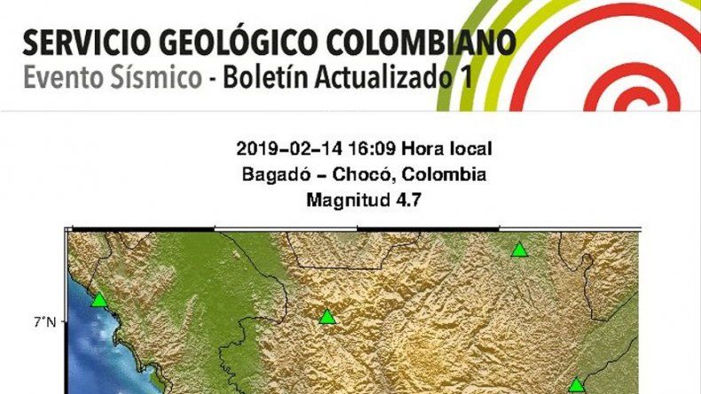 Sismo de magnitud 4,7 sacude varias zonas de Colombia