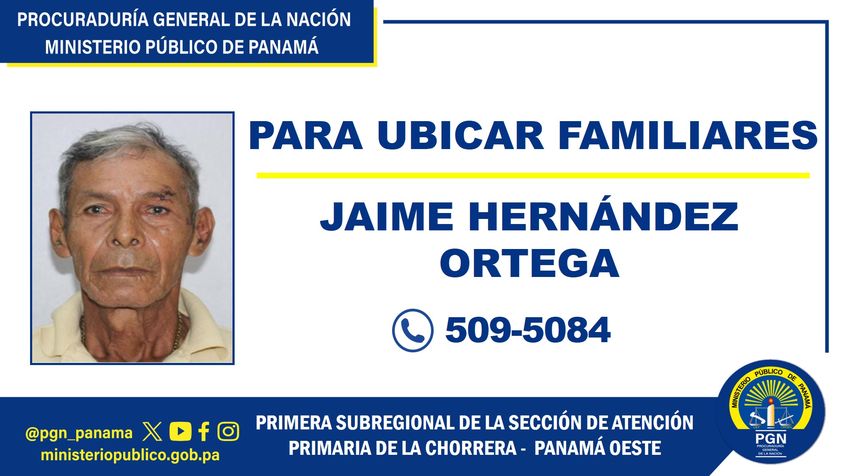Ministerio Público solicita colaboración para ubicar a familiares de un ciudadano fallecido