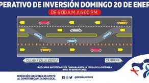 Inversión de carriles este domingo iniciará en Quesos Chela a partir de las 6:00 a.m. Inversión de carriles este domingo iniciará en Quesos Chela a partir de las 6:00 a.m.
