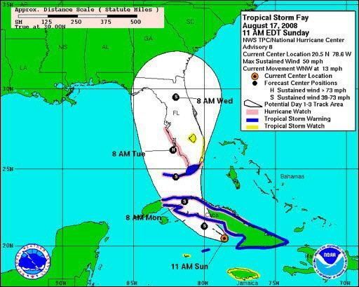 Tormenta Fay se reorganiza y demora en impactar a Cuba
