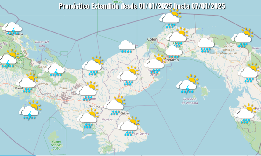 Clima el Año Nuevo 2025 en Panamá. Clima el Año Nuevo 2025 en Panamá.