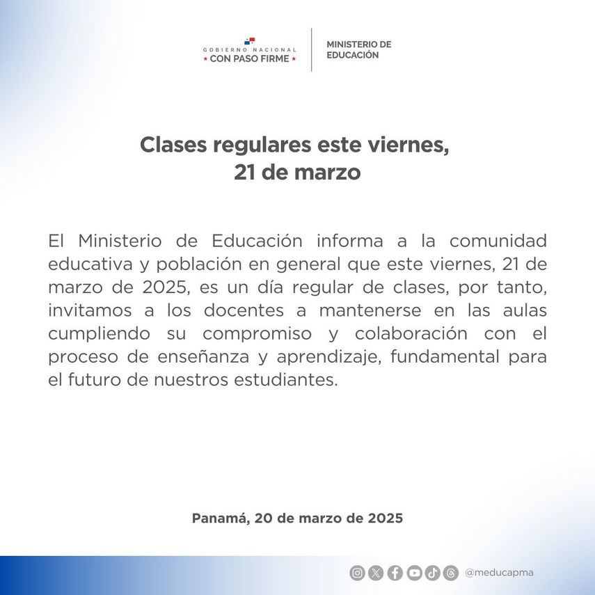 Comunicado del MEDUCA Comunicado del MEDUCA