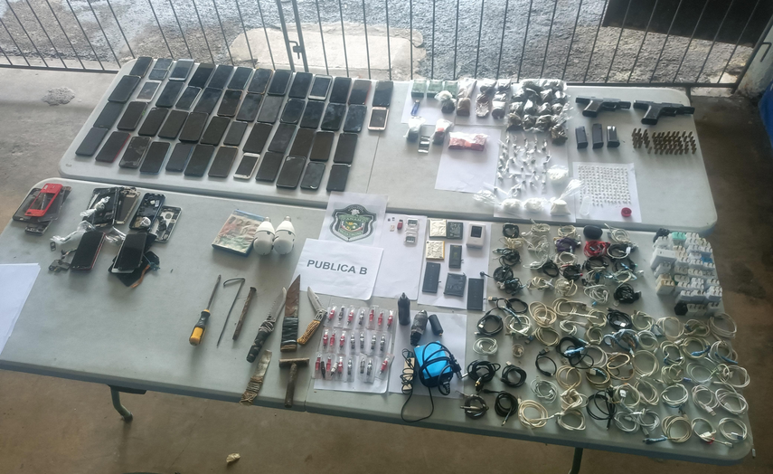 Artículos decomisados en el Centro Penitenciario Nueva Esperanza.