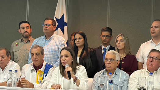 María Corina Machado destaca apoyo de Panamá a la causa democrática.