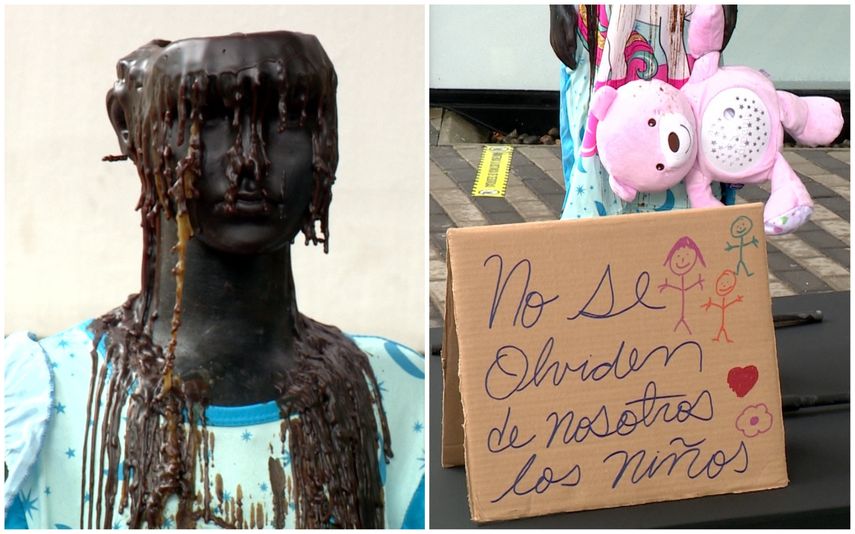 Esperanza es una figura de cera que representa a los niños que han sido víctima de abuso sexual y no se les ha hecho justicia.