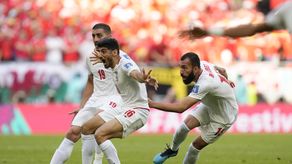 Jugadores de Irán durante un partido de Qatar 2022.