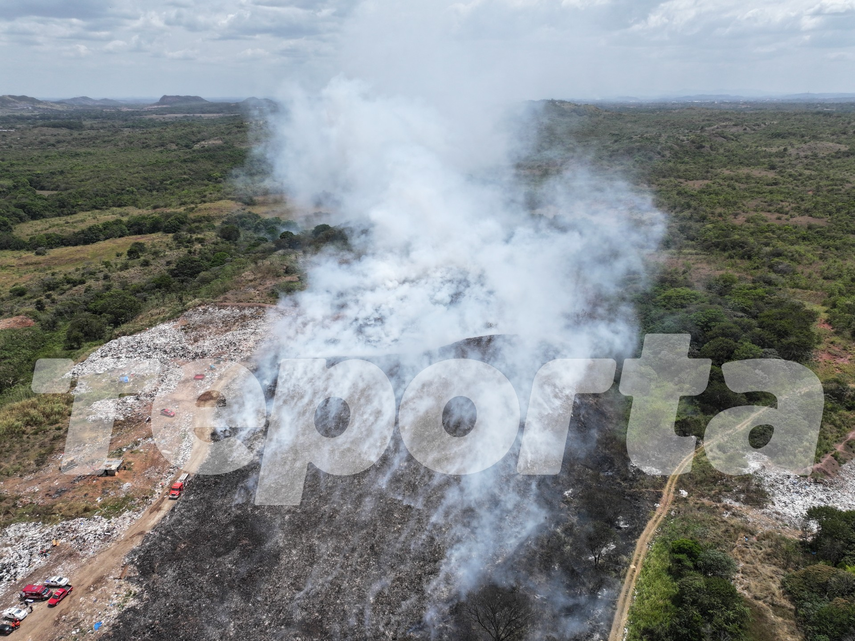 Incendio en el vertedero de Santiago.&nbsp;