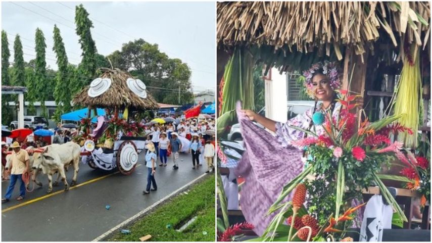 Gran afluencia en el desfile de carretas del Festival Nacional del Sombrero Pintao