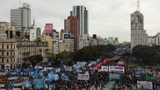 Manifestación contra la inflación, realizada por la Confederación General del Trabajo (CGT) en Buenos Aires.