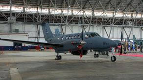 Aeronave de patrullaje marítimo King Air 250 donada por Estados Unidos a Panamá.