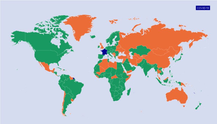 Los viajeros que procedan de países de la lista naranja