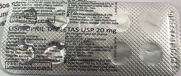 Minsa: Lisinopril USP 20mg está siendo evaluado, aún no está cancelado
