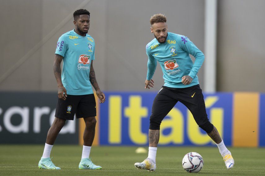 La selección de Brasil entrena para sus partidos de eliminatorias rumbo a Qatar 2022.