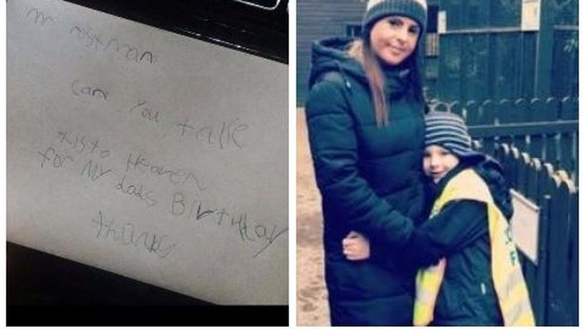 Niño británico le manda carta a su padre en el cielo