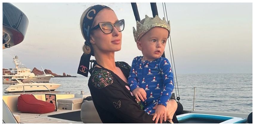 Paris Hilton y su hijo Phoenix.