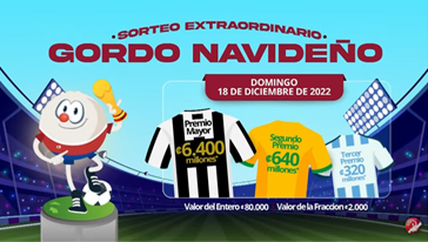 Sorteo del gordo navideño de la lotería tica este 18 de diciembre del 2022