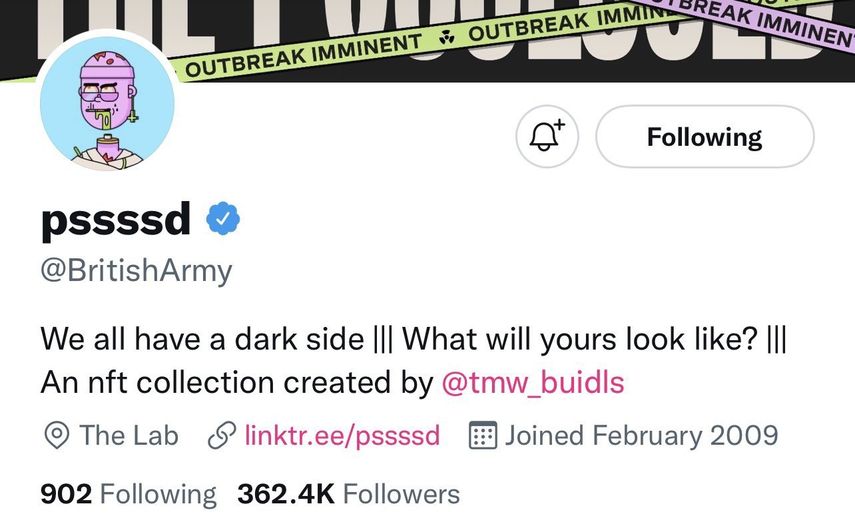 Las cuentas del Ejército Británico se inundaron de publicaciones sobre criptomonedas y arte electrónico coleccionable.