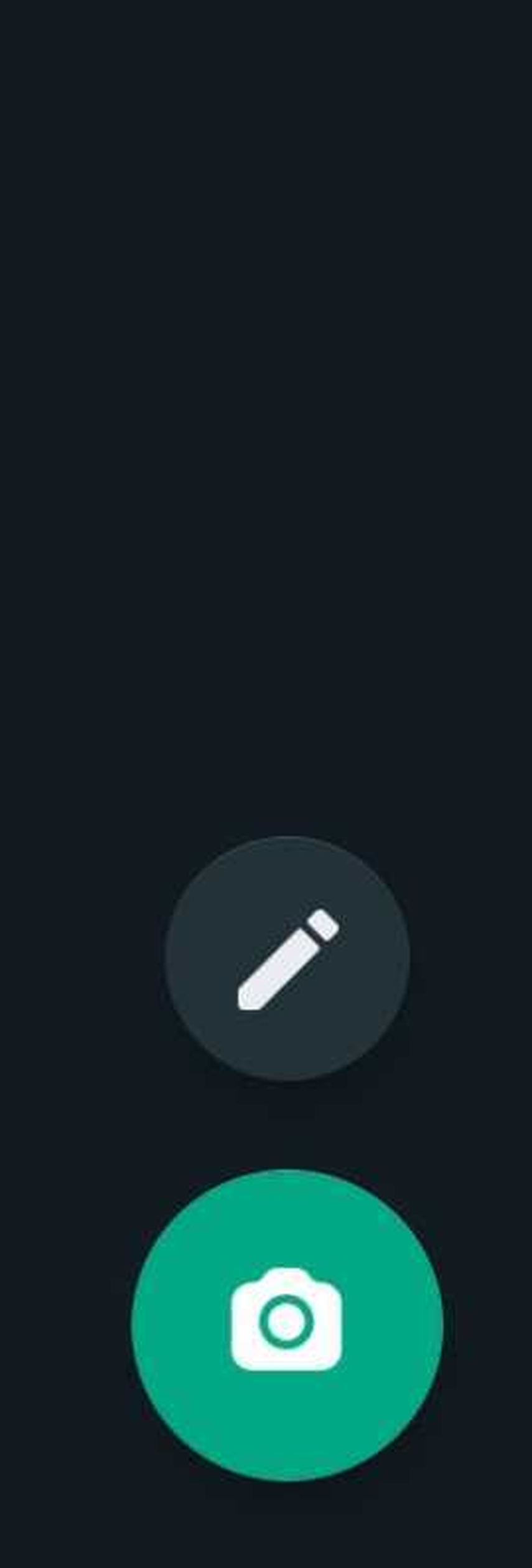 1. Accede a WhatsApp y ve a la sección de Estados e ingresa al icono del lápiz. 1. Accede a WhatsApp y ve a la sección de Estados e ingresa al icono del lápiz.