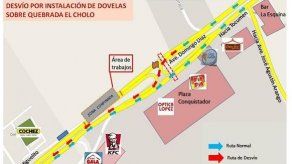 Anuncian instalación de dovelas en quebrada El Cholo este fin de semana