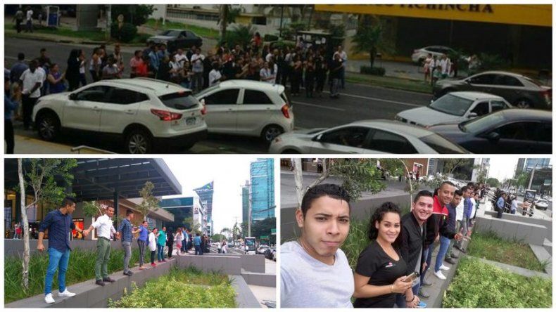 Colaboradores de Soho Mall realizan cadena humana y protesta pacífica