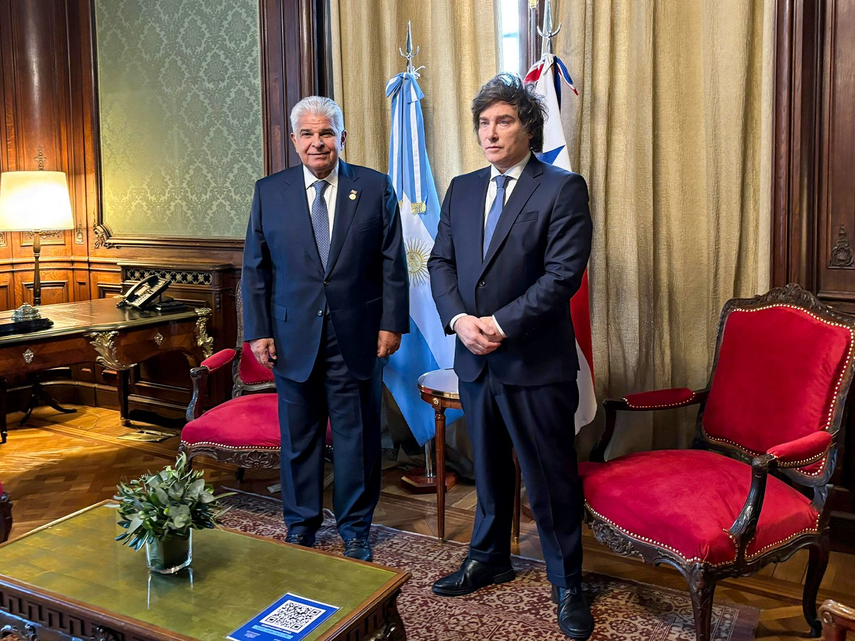 Presidentes José Raúl Mulino y javier Milei.&nbsp;