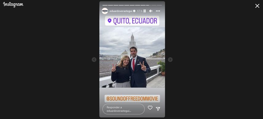 Eduardo Verástegui y primera dama de Ecuador María de Lourdes Alcívar. Eduardo Verástegui y primera dama de Ecuador María de Lourdes Alcívar.