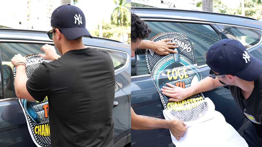 Estrategia Coge tu chancletazo del alcalde Mayer Mizrachi genera reacciones de conductores.