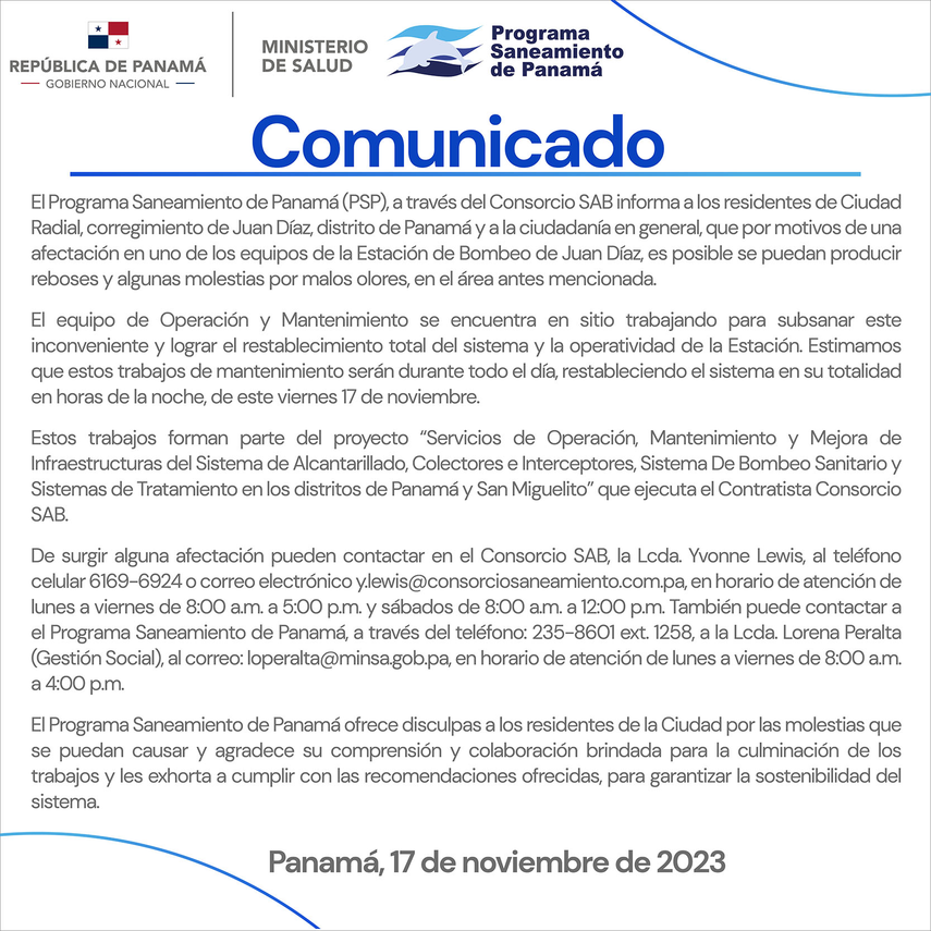 Programa de Saneamiento de Panamá Programa de Saneamiento de Panamá