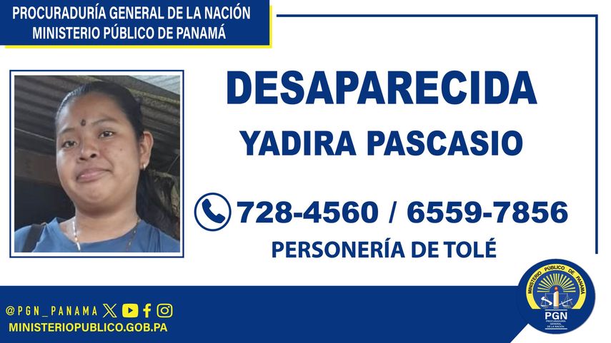 Fiscalía de Chiriquí solicita colaboración para ubicar a joven desaparecida