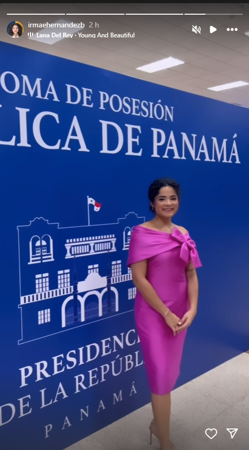 Participación de Irma Hernández en la toma de posesión de José Raúl Mulino. 