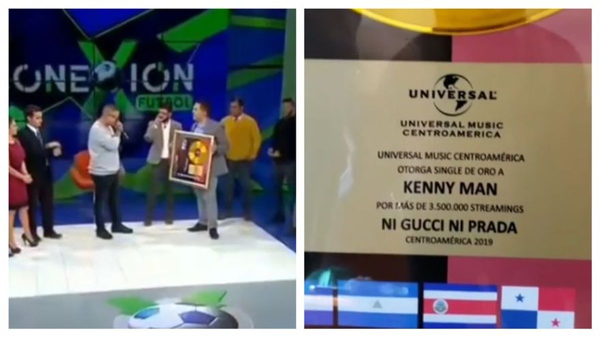 Kenny Man recibe disco de oro en Costa Rica por Ni Gucci ni Prada