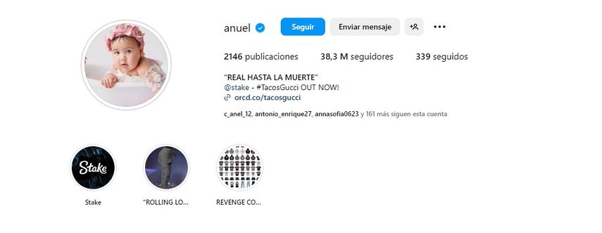 Perfil de Anuel AA de Instagram Perfil de Anuel AA de Instagram