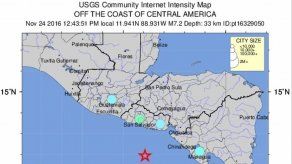 Sismo sacude costas del Pacífico en Centroamérica